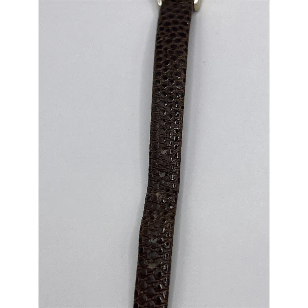 Vintage Nelsonic Women's Diamond‎ Quartz Watch Brown Leather Band- New Battery